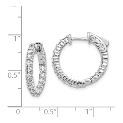14K White Gold Diamond Inside-Out Hoop Earring Mounting – view 2