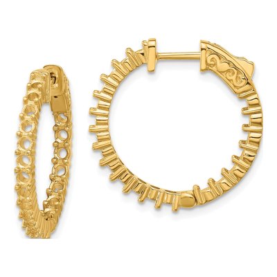 14K Yellow Gold Inside-Out Hoop Earring Mounting