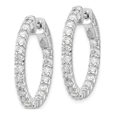 14K White Gold Diamond Inside-Out Hoop Earring Mounting – view 2