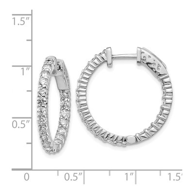 14K White Gold Diamond Inside-Out Hoop Earring Mounting – view 4
