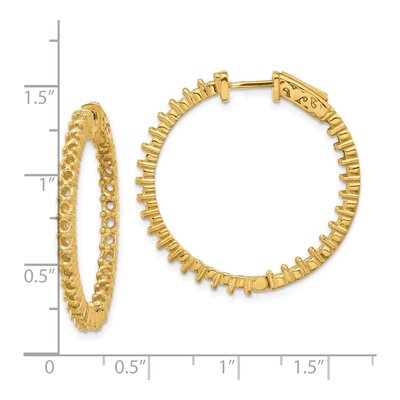 14K Yellow Gold In & Out Hoop Earring Mountings, Pair – view 2