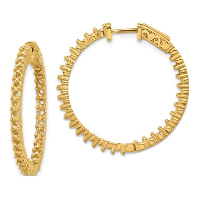 14K Yellow Gold Inside-Out Hoop Earring Mounting