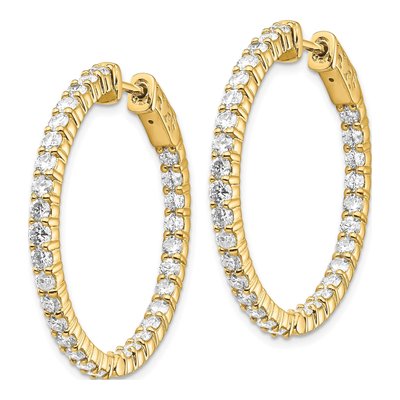 14K Yellow Gold 3 ct tw 26mm Diamond Inside-Out Hoop Earrings – view 2