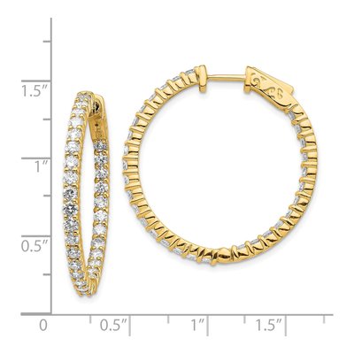 14K Yellow Gold 3 ct tw 26mm Diamond Inside-Out Hoop Earrings – view 4