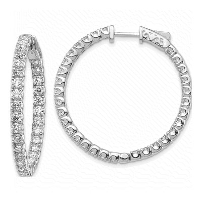 14K White Gold Inside-Out Hoop Earring Mounting
