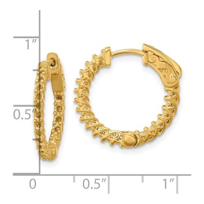 14K Yellow Gold Inside-Out Hoop Earring Mounting – view 2