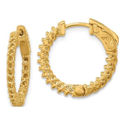 14K Yellow Gold Inside-Out Hoop Earring Mounting