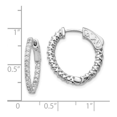 14K White Gold Inside-Out Hoop Earring Mounting – view 2