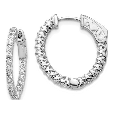 14K White Gold Inside-Out Hoop Earring Mounting