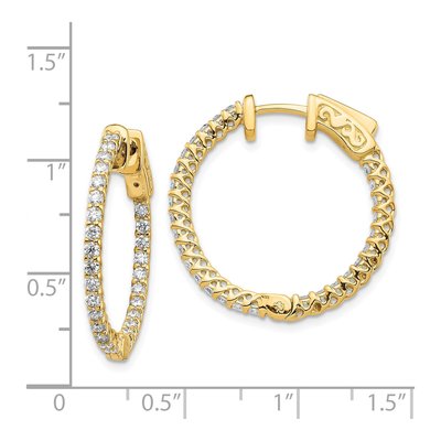 14K Yellow Gold 1.1 ct tw 20mm Diamond Inside-Out Hoop Earrings – view 4