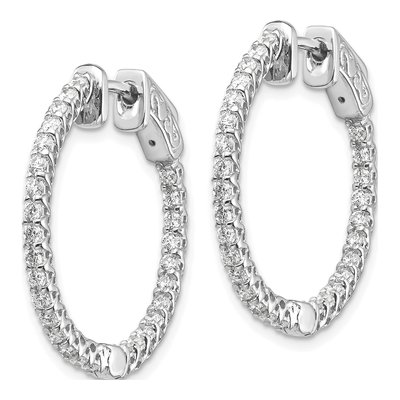 14K White Gold Diamond Inside-Out Hoop Earring Mounting – view 2