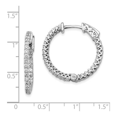 14K White Gold Diamond Inside-Out Hoop Earring Mounting – view 4