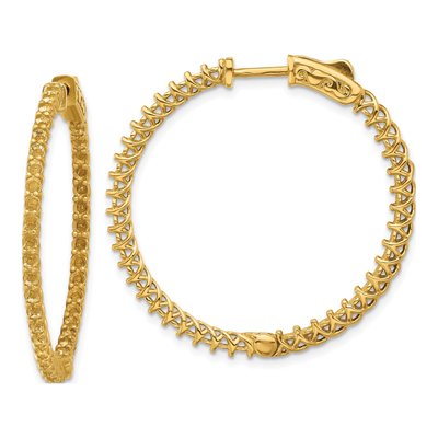 14K Yellow Gold Inside-Out Hoop Earring Mounting