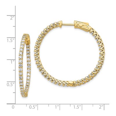 14K Yellow Gold 1.6 ct tw 30mm Diamond Inside-Out Hoop Earrings – view 2