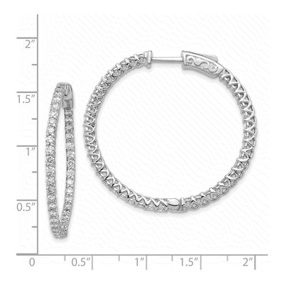 14K White Gold Diamond Inside-Out Hoop Earring Mounting – view 2