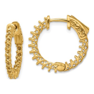 14K Yellow Gold Inside-Out Hoop Earring Mounting
