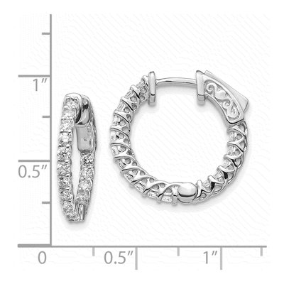 14K White Gold Diamond Inside-Out Hoop Earring Mounting – view 2