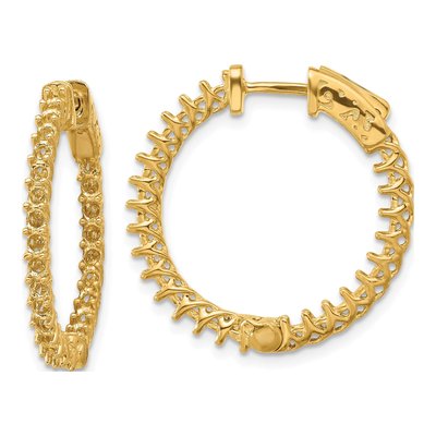 14K Yellow Gold Inside-Out Hoop Earring Mounting