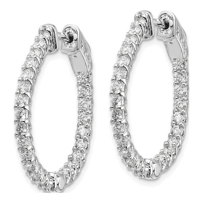 14K White Gold Diamond Inside-Out Hoop Earring Mounting – view 2