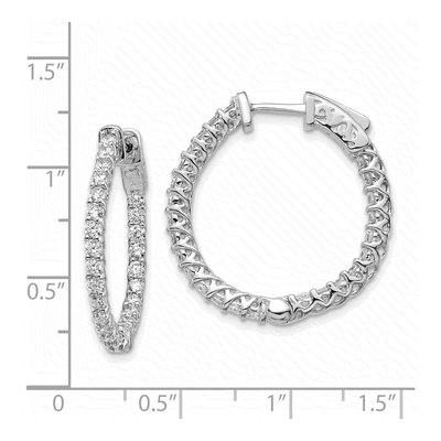 14K White Gold Diamond Inside-Out Hoop Earring Mounting – view 4