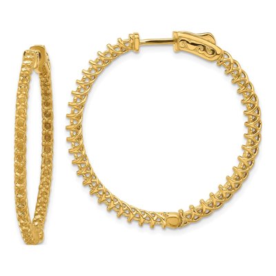14K Yellow Gold Inside-Out Hoop Earring Mounting