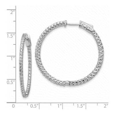 14K White Gold 2.1 ct tw 30mm Diamond Inside-Out Hoop Earrings – view 2