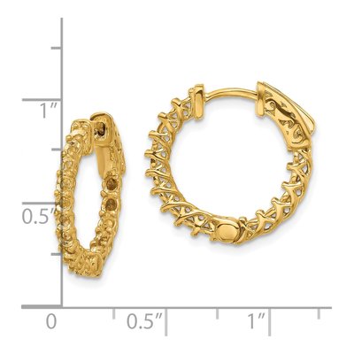 14K Yellow Gold Inside-Out Hoop Earring Mounting – view 2