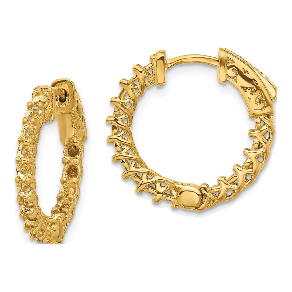14K Yellow Gold Inside-Out Hoop Earring Mounting