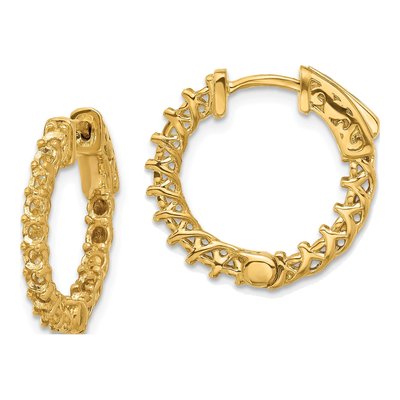 14K Yellow Gold Inside-Out Hoop Earring Mounting