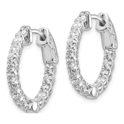 14K White Gold Diamond Inside-Out Hoop Earring Mounting – view 2