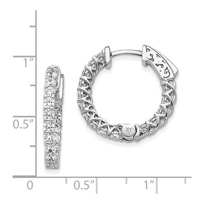 14K White Gold Diamond Inside-Out Hoop Earring Mounting – view 4