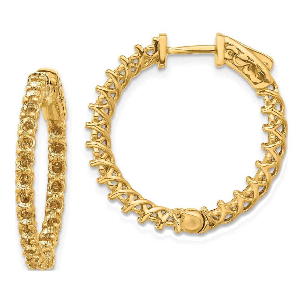 14K Yellow Gold In/Out Hoop Earring Mountings