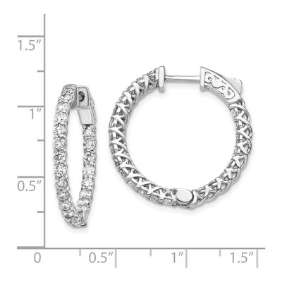 14K White Gold Diamond Inside-Out Hoop Earring Mounting – view 2