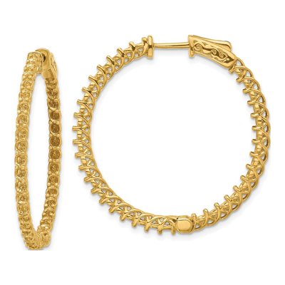 14K Yellow Gold Inside-Out Hoop Earring Mounting