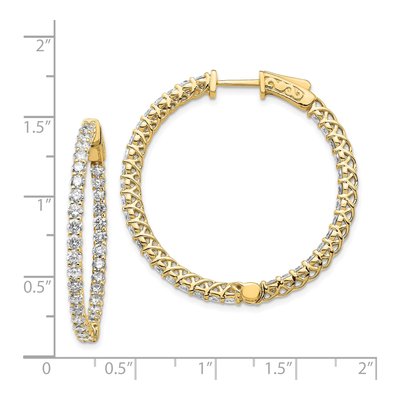 14K Yellow Gold 3.5 ct tw 37mm Diamond Inside-Out Hoop Earrings – view 2