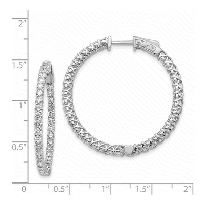 14K White Gold Diamond Inside-Out Hoop Earring Mounting – view 2