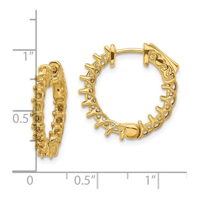 14K Yellow Gold Inside-Out Diamond Hoop Earring Mounting – view 2