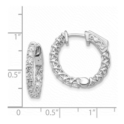 14K White Gold 1.5 ct tw 14mm Diamond Inside-Out Hoop Earrings – view 2