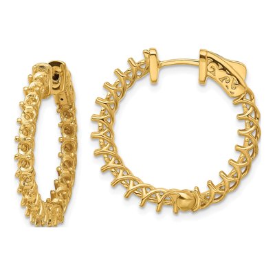 14K Yellow Gold Inside-Out Hoop Earring Mounting