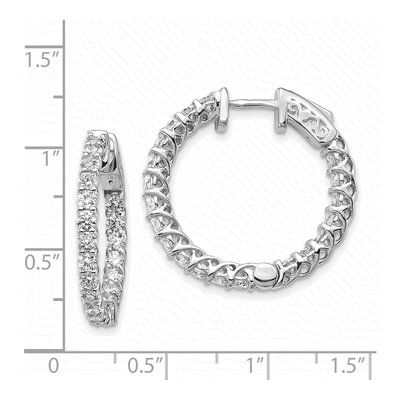 14K White Gold Diamond Inside-Out Hoop Earring Mounting – view 2