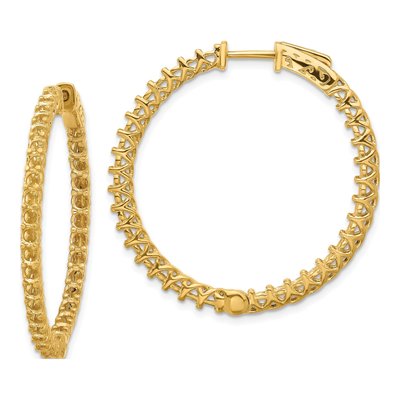 14K Yellow Gold Inside-Out Hoop Earring Mounting