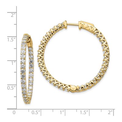 14K Yellow Gold 3.8 ct tw 30mm Diamond Inside-Out Hoop Earrings – view 2