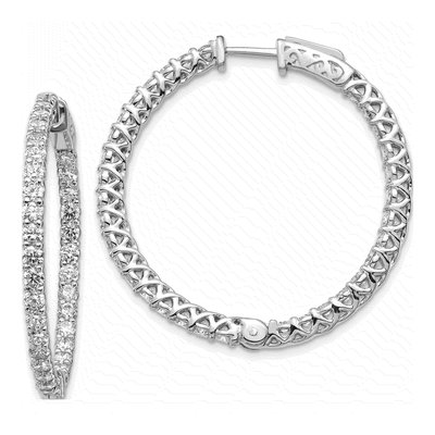 14K White Gold Round Hoop Safety Earring Mounting