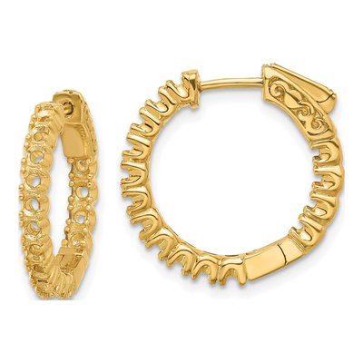 14K Yellow Gold Inside-Out Hoop Earring Mounting
