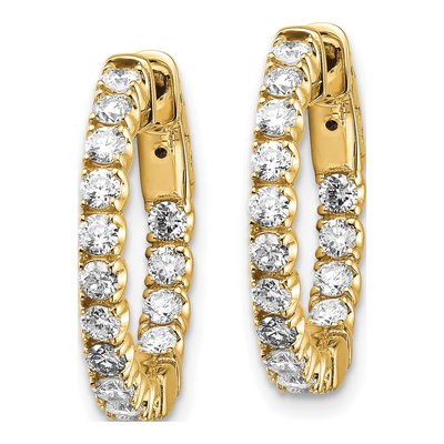 14K Yellow Gold 1.5 ct tw 15mm Diamond Inside-Out Hoop Earrings – view 2