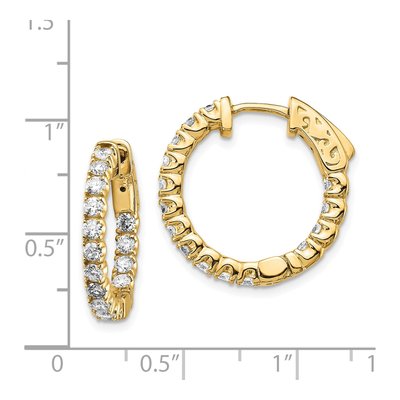 14K Yellow Gold 1.5 ct tw 15mm Diamond Inside-Out Hoop Earrings – view 3
