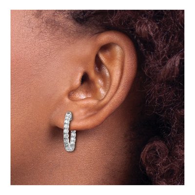 14K White Gold Diamond Inside-Out Hoop Earring Mounting – view 5