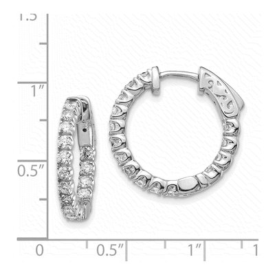 14K White Gold 1 1/2 ct tw 22mm Diamond Hoop Earrings – view 5