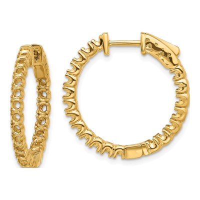 14K Yellow Gold Inside-Out Hoop Earring Mounting