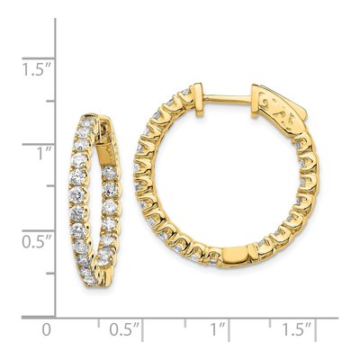 14K Yellow Gold 2 ct tw 19mm Diamond Hoop Earrings – view 6